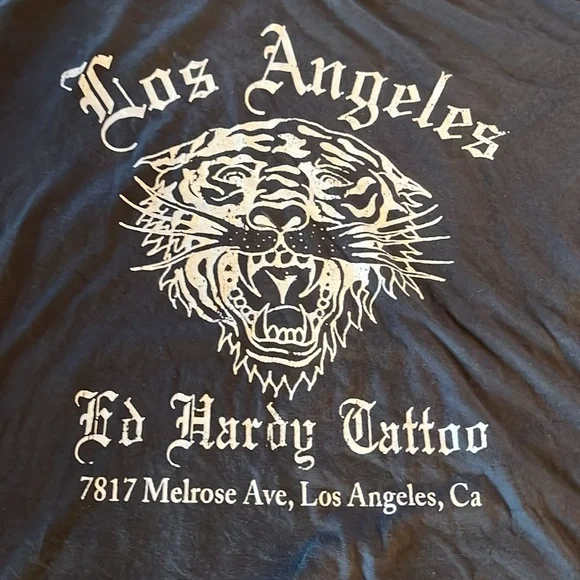 Ed hardy GRAY T SHIRT WHITE TIGER GRAPHICS ED HARDY TATTOO Los Angeles CA Large - Picture 1 of 9
